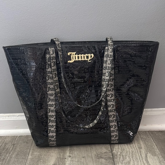Juicy Couture Black and Gray Logo Tote - Picture 2 of 7